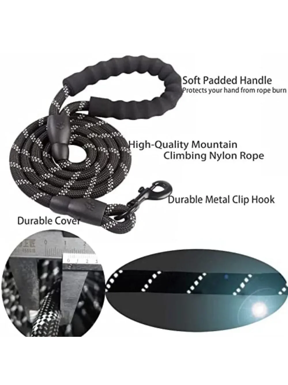 Medium Large Dog Reflective Dog Leash Orange & Black New Without‎ Tag